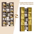 thumbnail image 5 of Homfa 21-Cube Bookcase and Bookshelves with Adjustable Shelves, 71.3'' Triple Width Open CD Display Storage Rack, Oak, 5 of 9