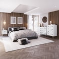 thumbnail image 3 of Manhattan Comfort Amber Nightstand with Faux Leather Button Handles in White (Set of 2), 3 of 7