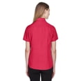 thumbnail image 2 of Harriton M560W Women's Barbados Textured Camp Shirt-PARROT RED-2XL, 2 of 3