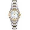 Women's Citizen Eco-Drive Two Tone Mother of Pearl Crystalized Dial Watch EW1824-57D