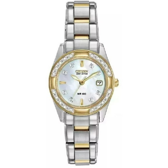 Citizen Eco-Drive Women's Regent Diamond Mop Dial 2Tone Watch EW1824-57D