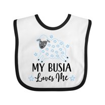 Inktastic My Busia Loves Me Baby Lamb Boys or Girls Baby Bib