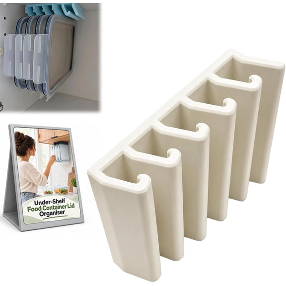 White Under-Shelf Lid Organiser for Food Container Lids, Inside Cabinet Lid Organizer(Z)