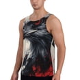 thumbnail image 2 of Fotbe Red Black Ink Style Bald Eagle Pattern Men's Quick Dry Workout Tank Top Gym Muscle Tee Fitness Bodybuilding Sleeveless T Shirt Breathable Workout Shirt-3X-Large, 2 of 9
