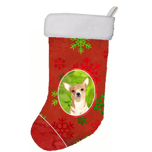 Carolines Treasures RDR3012-CS 11 x 18 Po. Bas de Noël Chihuahua Flocon de Neige Rouge