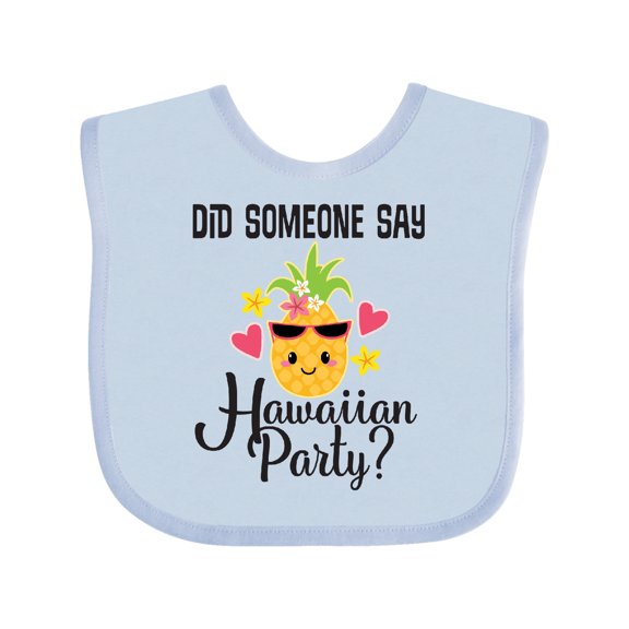 Inktastic Hawaiian Party Pineapple Girls Baby Bib