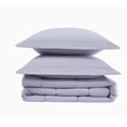 thumbnail image 5 of Brooklyn Loom Solid 100% Cotton Percale Lavender 3-Piece Full/Queen Comforter Set, Solid Casual themed, Adult Bedding, OEKO-TEX Certified, 5 of 9