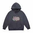 thumbnail image 1 of Printed Ice Cream Cat Unisex Hoodie, Couple Matching Streetwear, Cream, 1 of 10