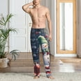 thumbnail image 4 of Christmas green hat snowman Mens Pajama Pants Bottoms with Pockets - Comfy Mens Pj Pants, Soft Men Lounge Pants, 4 of 5