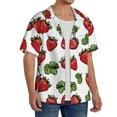 thumbnail image 2 of Kdxio Men's Hawaiian Shirt for Men Short Sleeve Shirt Hand Drawn Strawberry Summer Casual Holiday Beach Button Down T-Shirts, 2 of 7
