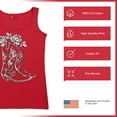 thumbnail image 6 of Country Girl Boots Women's Tank Top Vintage Cowgirl Western Floral Southern Rustic Country Style Cute Roses Rodeo, 6 of 7