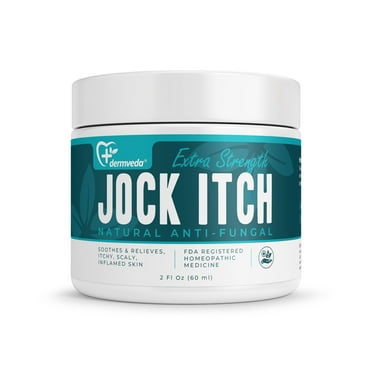 Dermveda Jock Itch Cream, Extra Strength Treatment for Men and Women, Fungal Cream for Skin Itching Relief, Itchy, Scaly Soothes and Relieves Cream, (2 Fl Oz, 60 ml)