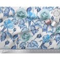 thumbnail image 2 of Soimoi Poly Georgette Fabric Leaves & Rose Flower Printed Fabric 1 Yard 42 Inch Wide, 2 of 3