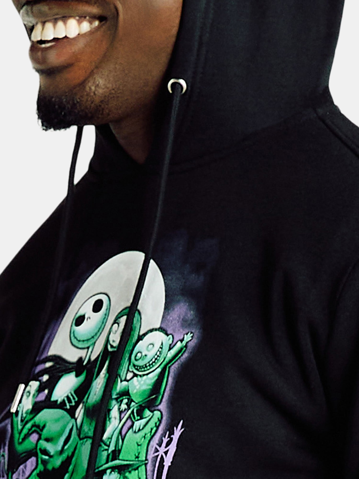 Disney Nightmare Before Christmas Men's & Big Men's Glow In The Dark Graphic Hoodie Sweatshirt, Sizes S-3XL