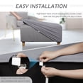 thumbnail image 3 of CHOK 2024 S/L Ottoman Covers Slipcover Stretch Ottoman Cover Folding Storage Stool Protector Rectangle Slipcover with Elastic Bottom Gray, 3 of 7
