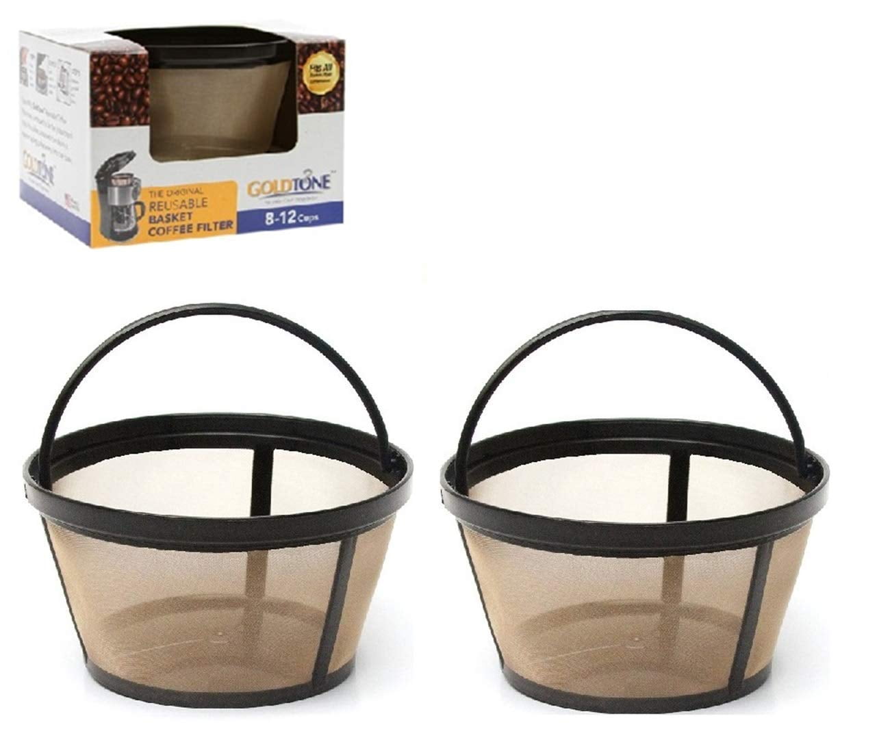 GoldTone Reusable 8-12 Cup Basket Coffee Filter fits Cuisinart Coffee Makers. 