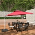 thumbnail image 5 of CASAINC 11FT Patio Umbrella Outdoor Square Double Top Umbrella in Red with LED Light (without Umbrella Base), 5 of 9