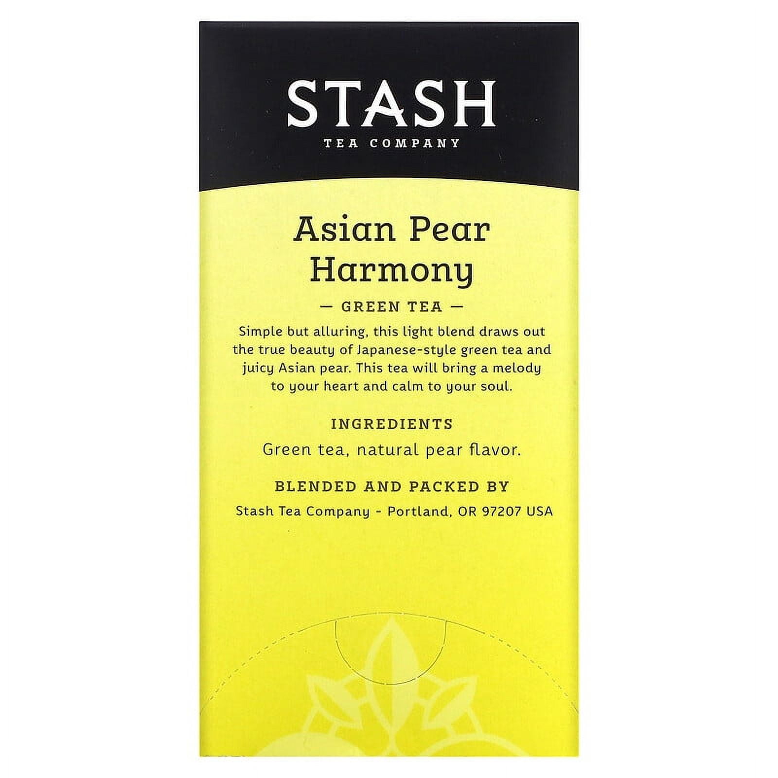 (4 pack) Stash Tea, Green Tea, Asian Pear Harmony, 18 Tea Bags, 1.1 oz (34 g)