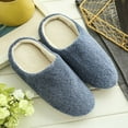 thumbnail image 2 of Women Men Winter Warm Fleece Anti-Slip Slippers Home Sandals Indoor House Shoes, 2 of 3