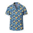thumbnail image 4 of Camisas Hawaianas de Manga Corta Botón Abajo Impresa Ropa de Playa con Cuello en V, Tela Transpirable Ligera para las Vacaciones, 4 of 8