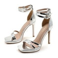 thumbnail image 5 of Women's Double Ankle Strap High Heel Sandals Stiletto Platform Dress Shoes, 5 of 6