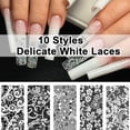 thumbnail image 3 of Adhesivos de lámina de uñas BAOYAALIN con forma de flor blanca y negra, 20 unidades, 3 of 4
