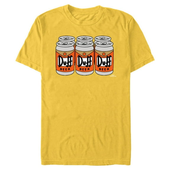 The Simpsons Duff Beer Six Pack - Short Sleeve Blended T-Shirt for Adults – Customized-Yellow
