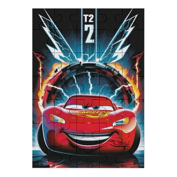 35 PCS Jigsaw Puzzle Lightning McQueen Wooden Puzzle Challenging Game Fun Artwork For Family Friends Gifts