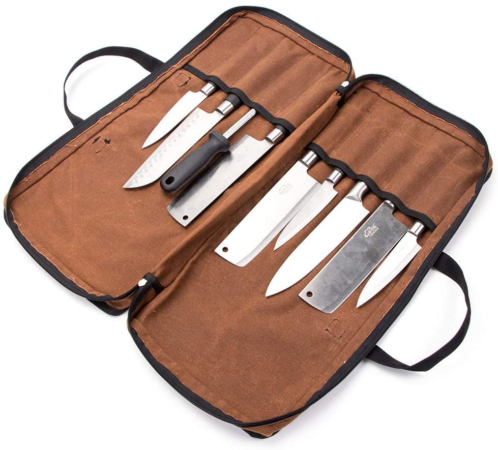 Knife Bag for Chefs(10 Slots), Heavy Duty Knife Carrier Pouch with