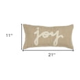 thumbnail image 3 of Tan Joy Felt Applique Burlap Lumbar Pillow, 3 of 7