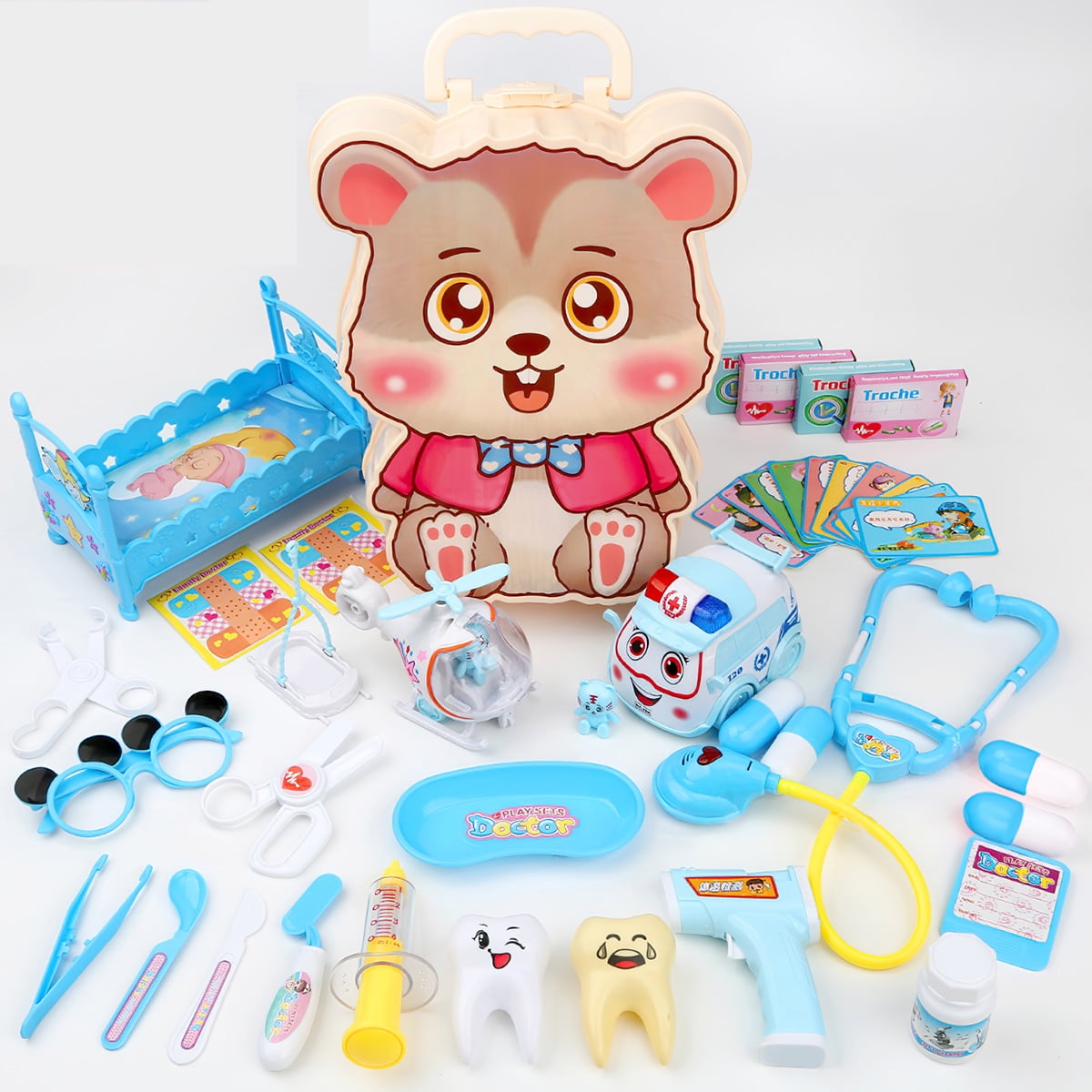 Toy Doctor Kits 34Pcs Pretend Play Doctor Kit Toys Stethoscope Medical