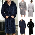 thumbnail image 1 of Peignoirs de Nuit Longs pour Femmes et Hommes, Col Châle, Peignoir en Molleton Corail, Pyjama de Spa, 1 of 5