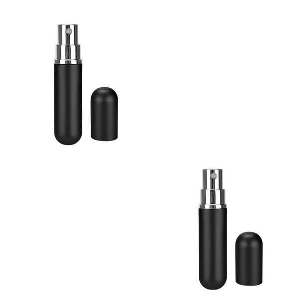 Vogacara 5 unidades de atomizador de perfume, botellas de spray recargables, rociador de perfume vacío, dispensador de bomba de aroma, Negro 2piezas