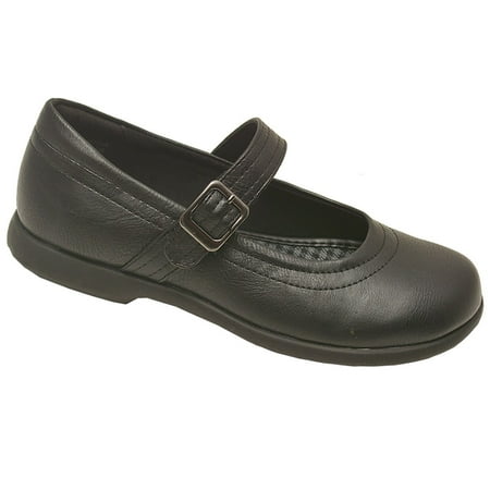 Rachel Shoes Girls Black Buckle Strap Mary Jane Casual Shoes