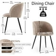 thumbnail image 6 of NORDICANA Accent Chairs Set of 2 Fuzzy Sherpa Dining Chairs with Barrel Back Faux Fur Armchairs Upholstered Black Metal Leg, Living Room Chairs (Light Brown), 6 of 7