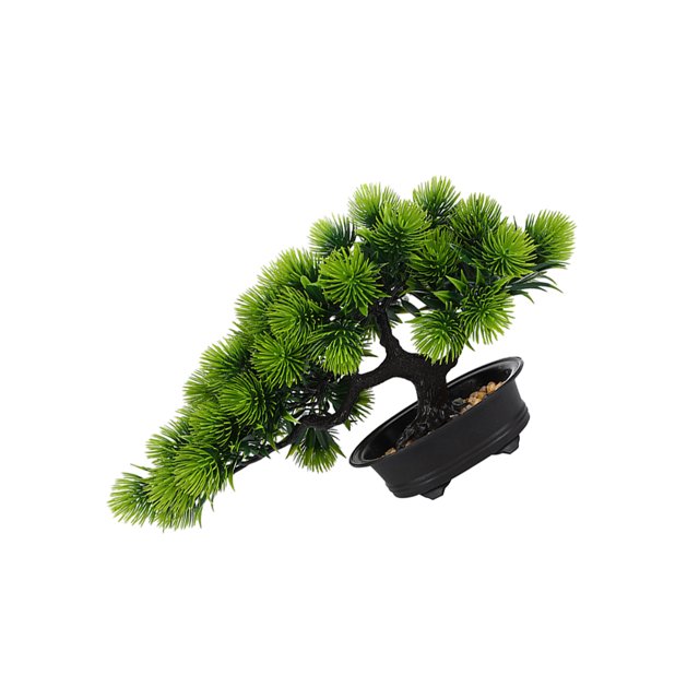 Kearding Árboles de bonsái artificiales de alta simulación verde, plantas en macetas de plástico resistentes y duraderas fáciles Decoración QL54-C016