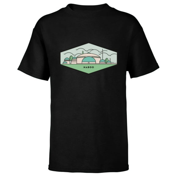 Star Wars Naboo City - Short Sleeve T-Shirt for Kids - Customized-Black