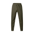 thumbnail image 4 of Men's Drawstring Waist Seamed Straight Leg Casual Pants Green M, 4 of 10