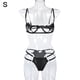 thumbnail image 1 of Conjunto de ropa interior de sujetador, tanga erótica, encaje hueco, lencería encantadora para mujer, S, negro Inevent XX000112-01, 1 of 7