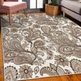thumbnail image 3 of Paisley Decorative Rug, Ethnic Swirly Flowers Leaves Floral Pattern Bohemian Style Country Print, Quality Carpet for Bedroom Dorm and Living Room, 6 Sizes, Warm Taupe Dark Brown, by Ambesonne, 3 of 4