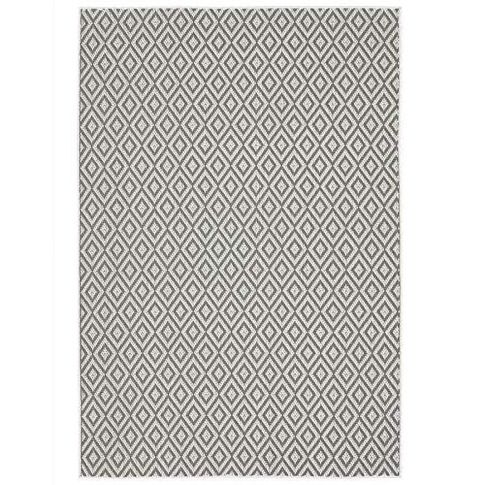 Home Dynamix Tripoli Lydia Modern Diamond Indoor/Outdoor Area Rug, Grey/Cream, 7'10"x10'2"