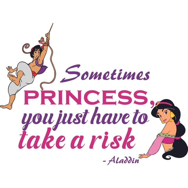 Removable Home Art Aladdin & Princess Jasmine Quotes Wall Decal 7" x