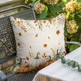 thumbnail image 3 of Throw Pillow Covers, Orange Green Pumpkins Fall Decorative Throw Pillow Covers 20x20 Inch, Thanksgiving Maple Leaf Retro Square Linen Pillow Cases for Couch/Living Room/Sofa, 3 of 9