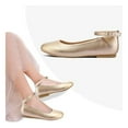 thumbnail image 5 of Bocca Girl's Golden Pu Ballet Flat Ankle Strap Ballerina Flat Shoes Size 5, 5 of 7