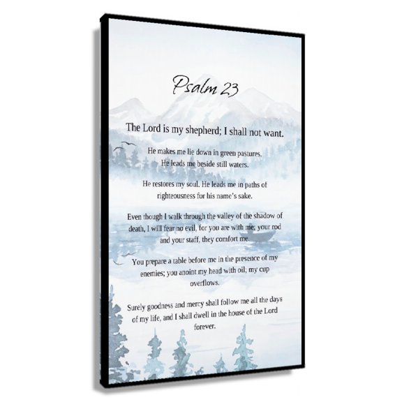 Psalm 23 The Lord Is My Shepherd, Bible Verse Wall Art, Printable Scripture, Christian Gift Poster for Bedroom Modern Home Decoration