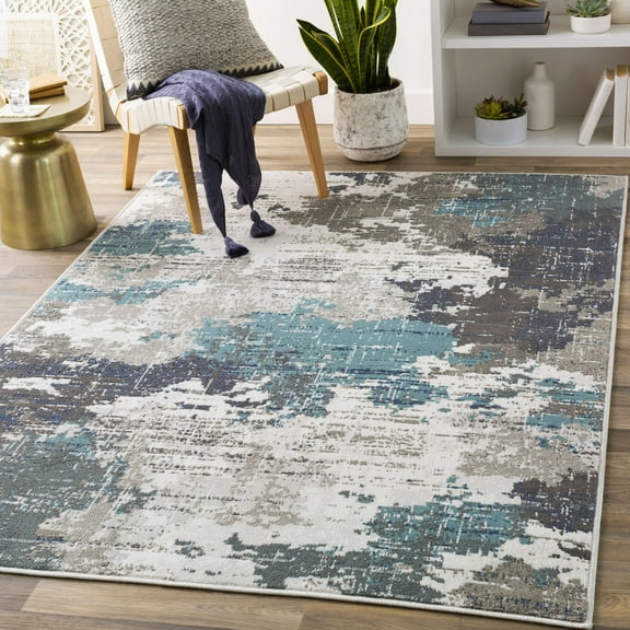 Mark&Day Area Rugs, 7x9 Rugby Modern Teal Area Rug (6'7" x 9')