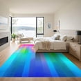 thumbnail image 3 of ODIKA 5'x7' Machine Washable Non-Slip Area Rug, Geometric Multicolor High Traffic Rug, Blue, 1068373, 3 of 7
