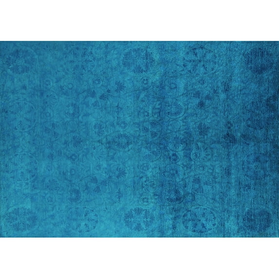 Ahgly Company Indoor Rectangle Oriental Turquoise Blue Industrial Area Rugs, 2' x 3'