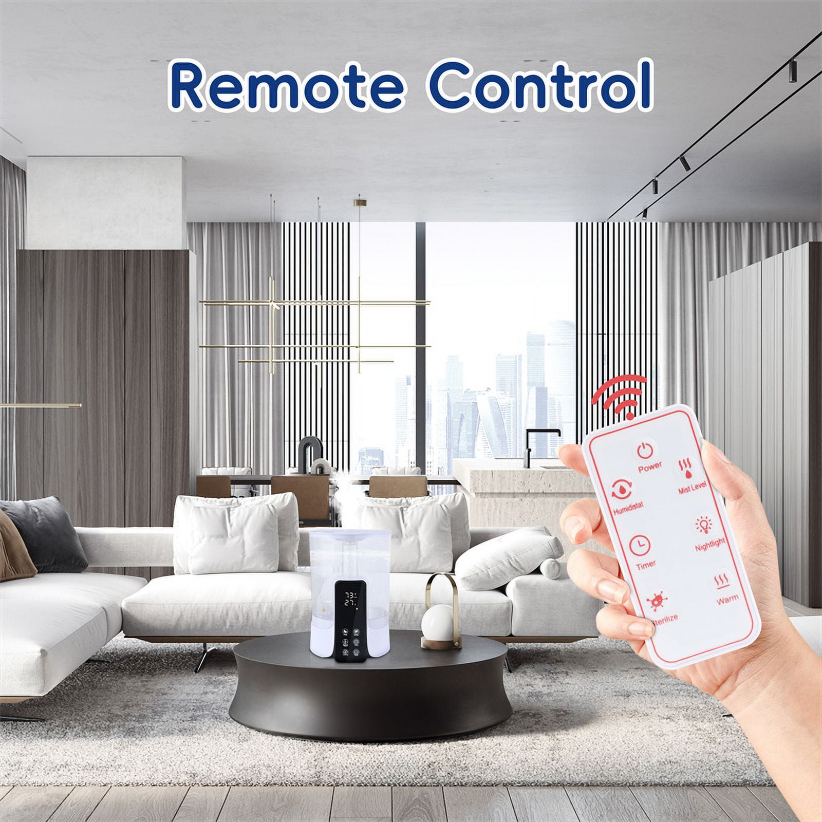 6L Humidifier, Warm & Cool Mist Humidifier for Babies, Bedroom, Nursery, Home and Office, High Precision Humidity Sensor, Plants, Large Capacity