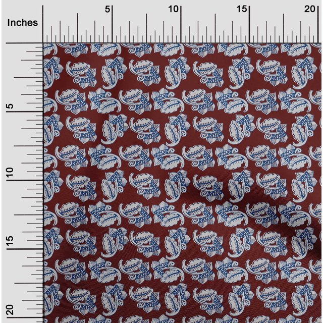 oneOone Polyester Lycra Fabric Leaves & Floral Block Print Fabric BTY 56 Inch Wide